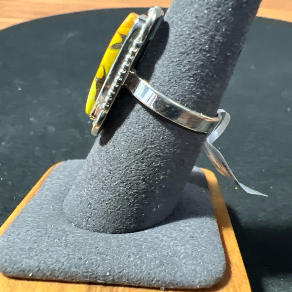 Sterling Silver .925 Honey Dahlia Turquoise ring Size 8 - Picture 2 of 5